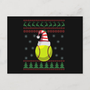 Carte Postale Doux de Noël moche Softball Sport Amateurs Cadeau