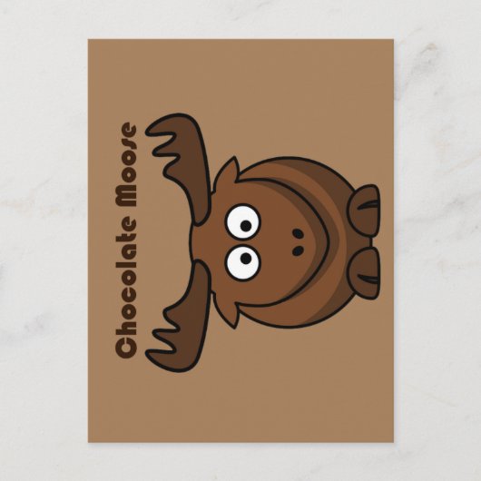 Carte Postale Doux Moose au chocolat, Drôle Dessert Pun Caricatu (Devant)