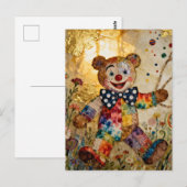 Carte Postale Doux Ours Clown (Devant / Derrière)