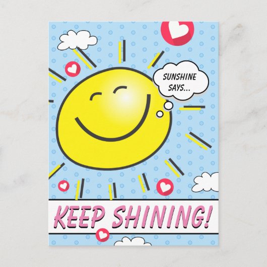 Carte Postale Doux Soleil Souriant Continuer à Briller Encourage (Devant)
