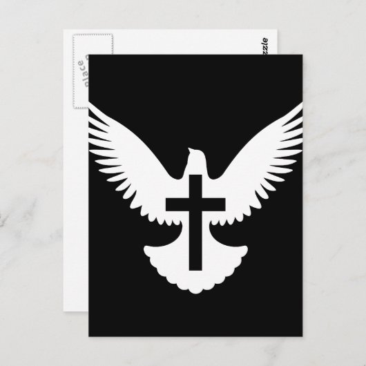 Carte Postale Dove avec croix (Devant / Derrière)