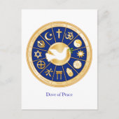 Carte Postale Dove de Paix, Harmonie, Diversité, Foi (Devant)