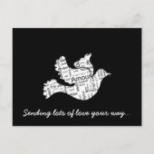 Carte Postale Dove mot typographie amour dans différentes langue (Devant)