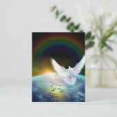 Carte Postale Dove of peace holy spirit over earth with Rainbow. (Debout devant)