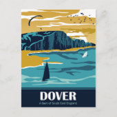 Carte Postale Dover en bleu (Devant)