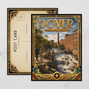 Carte Postale Dover New Hampshire Art Déco Vintage Âge d'Or