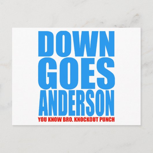 Carte Postale Down Goes Anderson (Devant)