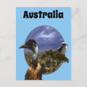 Carte Postale "Down Under Duo : Emu and Kookaburra in Popout Art (Devant)