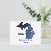 Carte Postale Downriver Michigan Custom City River (Debout devant)