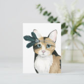 Carte Postale Downton Cat | Bejeweled With Feathers (Debout devant)