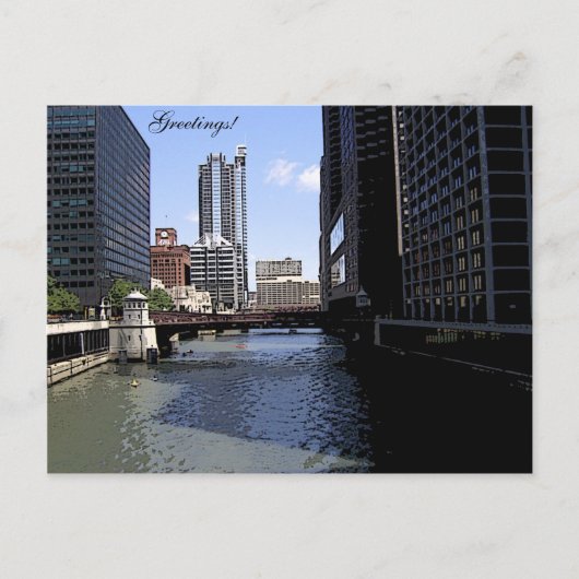 Carte Postale Downtown Chicago by River (Devant)