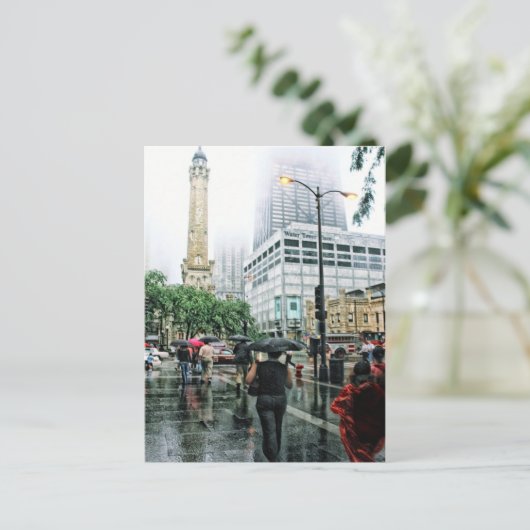 Carte postale Downtown Chicago Rainy Day (Debout devant)