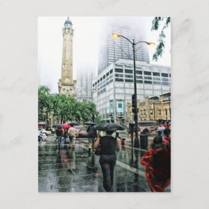 Carte postale Downtown Chicago Rainy Day