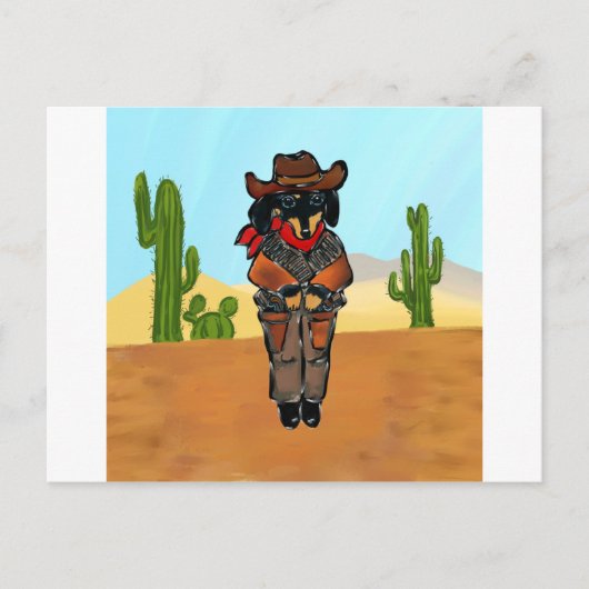 Carte Postale Doxie Gunslinger (Devant)