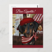 Carte Postale Doxie noir et feu (Devant / Derrière)