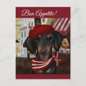 Carte Postale Doxie noir et feu (Devant)