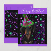 Carte Postale Doxie noir et feu (Devant / Derrière)