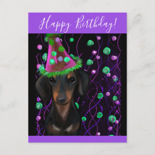 Carte Postale Doxie noir et feu