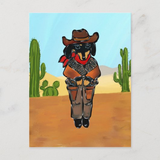 Carte Postale Doxie Pistolero (Devant)