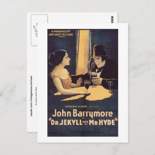 Carte Postale Dr Jekyll et M. Hyde Silent Horror Movie (Devant / Derrière)