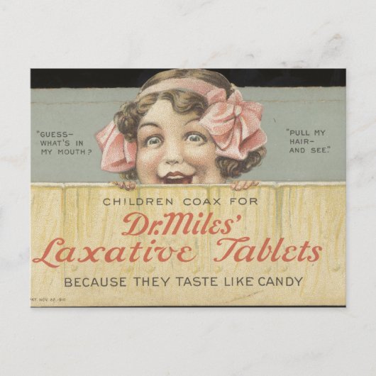 Carte Postale Dr Miles Tablettes Laxatives Ephémère (Devant)