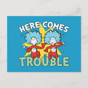 Carte Postale Dr. Seuss Chose Un Chose Deux Les Ennuis Arriven