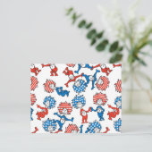 Carte Postale Dr. Seuss | Chose Une Chose Deux Motif Drapeau Amé (Debout devant)