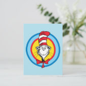Carte Postale Dr. Seuss | Graphisme de tête de Chat dans le Chap (Debout devant)