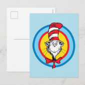 Carte Postale Dr. Seuss | Graphisme de tête de Chat dans le Chap (Devant / Derrière)