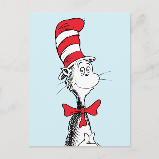 Carte Postale Dr. Seuss I Chat dans le Casquette debout haut (Devant)