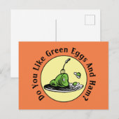 Carte Postale Dr. Seuss | Icône des œufs verts et jambon (Devant / Derrière)
