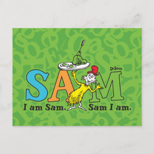 Carte Postale Dr. Seuss   Je suis Sam. Sam je suis.