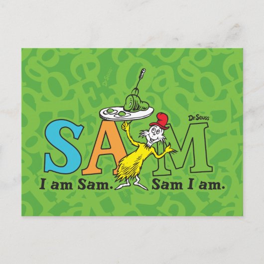 Carte Postale Dr. Seuss | Je suis Sam. Sam je suis. (Devant)