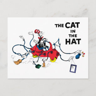 Carte Postale Dr. Seuss   Le Chat au Chapeau Nettoie