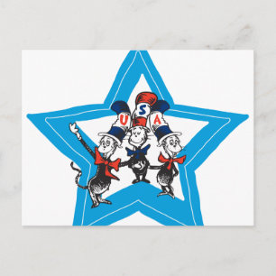 Carte Postale Dr Seuss   Little Cats USA Graphisme Casquette