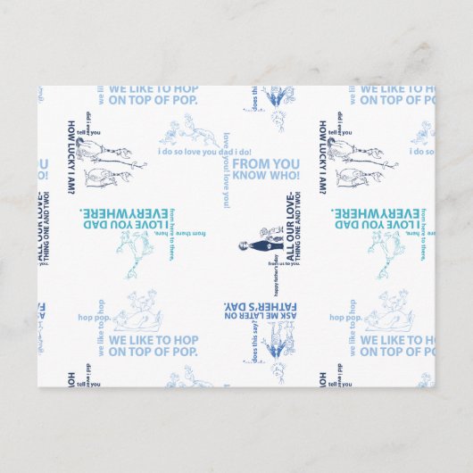 Carte Postale Dr Seuss | Motif de devis Fête des pères (Devant)