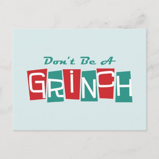 Carte Postale Dr Seuss | Ne soyez pas un Grinch (Devant)