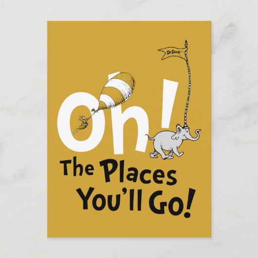 Carte Postale Dr. Seuss | Oh, les endroits où tu vas ! Rétro (Devant)