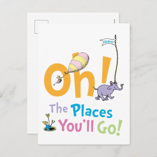 Carte Postale Dr Seuss | Oh, les endroits où vous irez ! (Devant / Derrière)