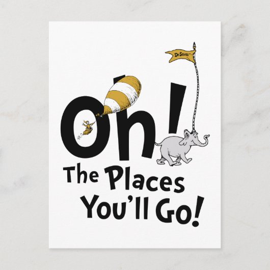 Carte Postale Dr. Seuss | Oh, les endroits que vous irez ! Rétro (Devant)