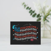 Carte Postale Dr. Seuss | Poisson Rouge Poisson Bleu Graphique D (Debout devant)