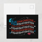Carte Postale Dr. Seuss | Poisson Rouge Poisson Bleu Graphique D (Devant / Derrière)