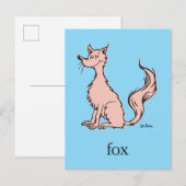 Carte Postale Dr. Seuss | Renard Rose (Devant / Derrière)