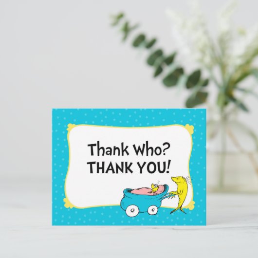 Carte Postale Dr. Seuss | Un poisson - Remerciements pour une Ba (Debout devant)