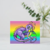 Carte postale "Draco" Bébé mignon Rainbow Dragon (Debout devant)