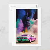 Carte Postale Dracula conduit une voiture de sport - Ken Gage Ar (Devant / Derrière)