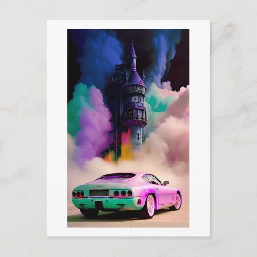 Carte Postale Dracula conduit une voiture de sport - Ken Gage Ar (Devant)