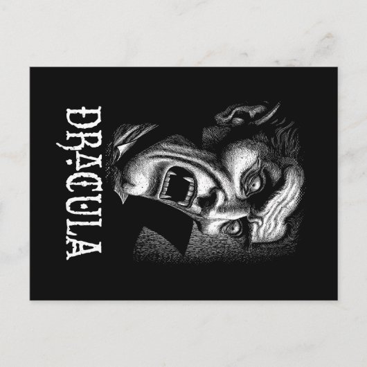 Carte Postale Dracula Portrait noir et blanc (Devant)