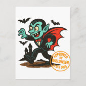 Carte Postale Dracula Vampire - Approuvé par Halloween (Devant)
