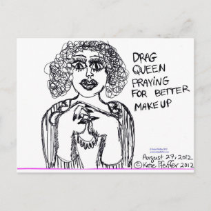 Carte Postale Drag Queen à la recherche d'un meilleur maquillage